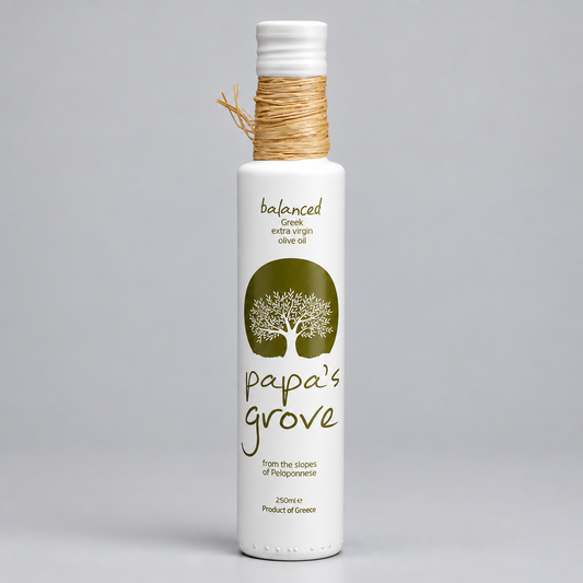 Papa's Grove Balanced Greek extra virgin olive oil bottle